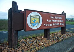 The sign at the entrance to the Refuge