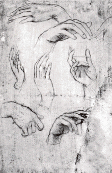Etude de mains ː Léonard de Vinci