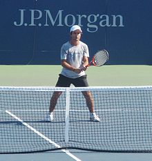 Fabrice Santoro volleys at US Open Fabrice Santoro Volley.JPG