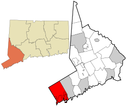 Location in Fairfield County and the state of Connecticut.