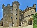 Le donjon avec la tour d'escalier coté sud.