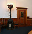 Helligåndskirken. Candelabrum and door to priests chamber in quire-