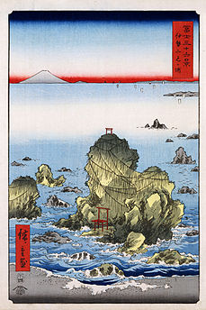 Fuji, print 27: De Futamibaay yn de provinsje Ise
