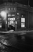 Café Victoria na rohu ulic San José a Victoria, nyní Hipólito Yrigoyen, 1936