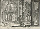 Интперьер базилики Сан-Джованни-ин-Латерано в Риме. Между 1580 и 1625. Офорт Я. Ван Лондерселя по картине Х. Артсена. Рейксмюсеум, Амстердам