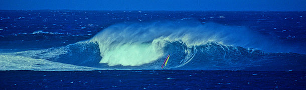 Beim Big-wave-Windsurfen vor Fuerteventura (1990)
