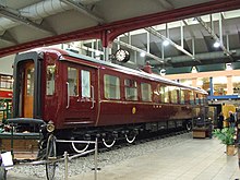 Shiny red railway carriage