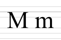 Writing cursive forms of M