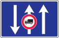 Driving directions in lanes (no trucks allowed in one lane)