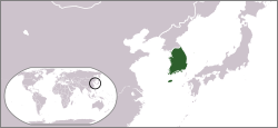 English: Locator map of South Korea.