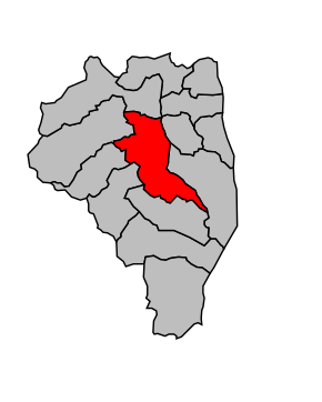 Kanton na mapě arrondissementu Corte