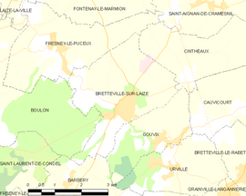 Mapa obce Bretteville-sur-Laize