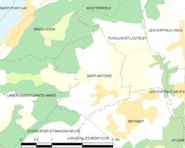 Mapa obce Saint-Antoine