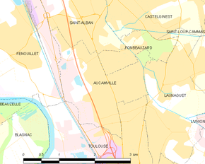 Poziția localității Aucamville