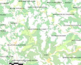 Mapa obce Saint-Pierre-du-Champ