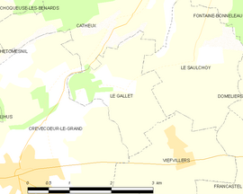 Mapa obce Le Gallet