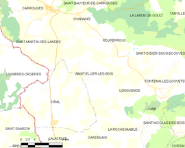 Mapa obce Saint-Ellier-les-Bois