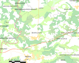 Mapa obce Bourg-Lastic