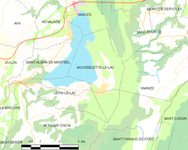 Mapa obce Aiguebelette-le-Lac