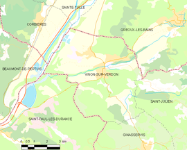 Mapa obce Vinon-sur-Verdon