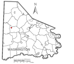 Location of West Middletown in Washington County