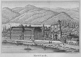 L'abbaye de Mettlach d'après une lithographie de 1863
