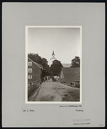 Augerums kyrka och kvarnar 1904.