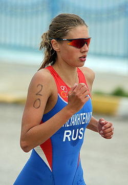 Natalja Schljachtenko beim Europacup-Triathlon in Antalya, 2011