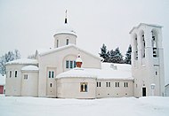 Kisha kryesore, manastiri New Valamo gjatë dimrit