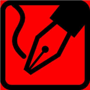 English: Pen icon in red