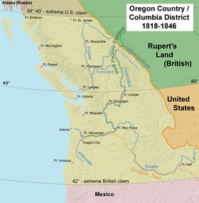 Localização de Território do Oregon