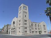 The First Baptist Church was built in 1923 and is located at 302 W. Monroe Street. The First Baptist Church is an Italian Gothic design by Phoenix architectural firm Fitzhugh & Byron. It was badly damaged by fire in 1980 and has been abandoned since. the structure is listed in the National Register of Historic Places.