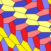 An example of a non-edge-to-edge tiling: the 15th convex monohedral pentagonal tiling, discovered in 2015 P5-type15-chiral coloring.png
