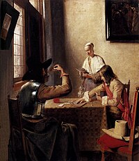 Pieter de Hooch - soldatoj Ludkartoj - WGA11685.jpg