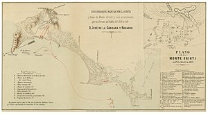 Карта высадки при Монте-Кристи 15-17 мая 1864 г.