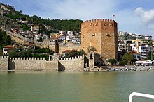 Kizil Kule (Red Tower), built between 1221-1226 by Kayqubad I in Alanya Red Tower - panoramio (1).jpg