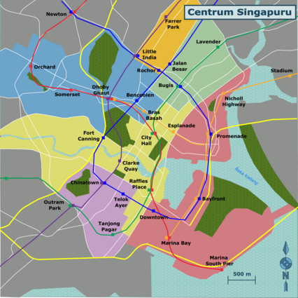 Mapa centra Singapuru