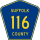 County Route 116 marker