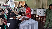 A polling station in North Jakarta on election day TPS 098 North Jakarta, 2024 Indonesian general election 10.jpg