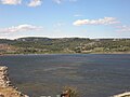 Vue sur l'étang depuis la tour.