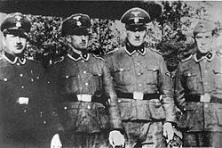 Paul Bredow, Willi Mentz, Max Möller och Josef Hirtreiter i Treblinka.