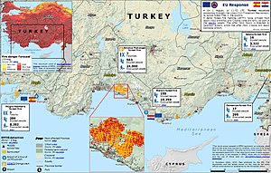 Hitzewelle und Waldbrände in Südeuropa und der Türkei 2021