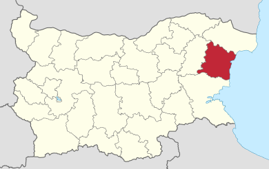 Варненская область на карте Болгарии
