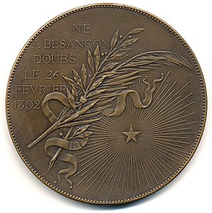 Victor Hugo (1884), médaille en bronze, 68 mm, revers.