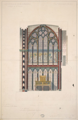 Wall of chapel of Saint-Joseph in Bordeaux Cathedral (1850)