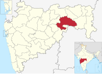 मानचित्र जिसमें यवतमाल ज़िला Yavatmal district हाइलाइटेड है