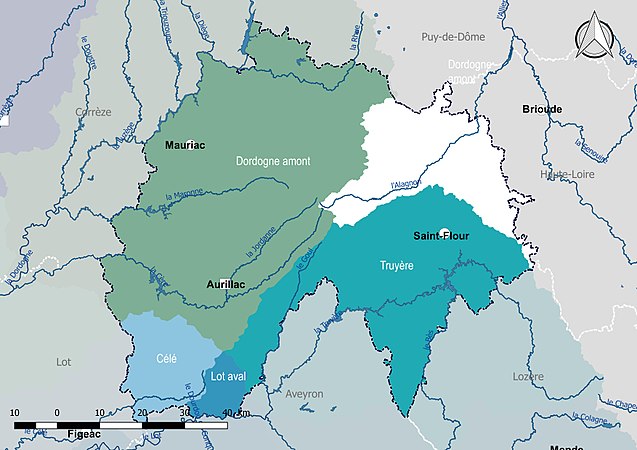 Les unités hydrographiques de référence (UHR) au sein du bassin Adour-Garonne.