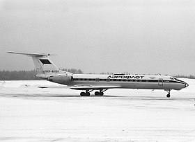 CCCP-65120, l'appareil impliqué dans l'accident, ici à l'aéroport d'Helsinki-Vantaa en mars 1980.