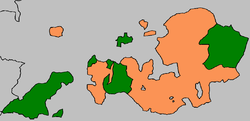 Территории Ангальта в 1853 году, Ангальт-Бернбург в зеленом