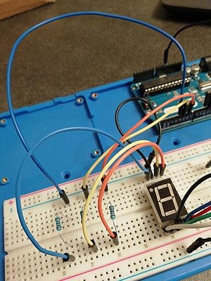 Collegamenti del display sulla breadboard